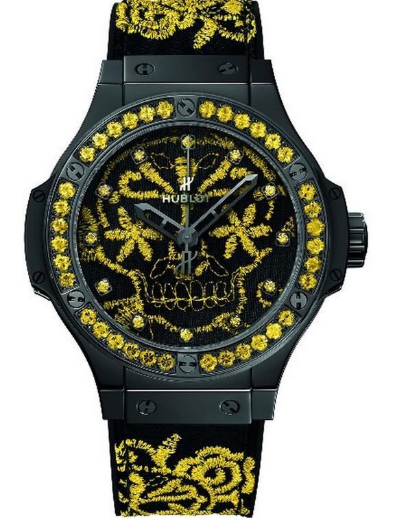 AAA Replica Hublot Big Bang Broderie Sugar Skull Fluo Sunflower Watch 343.CY.6590.NR.1211